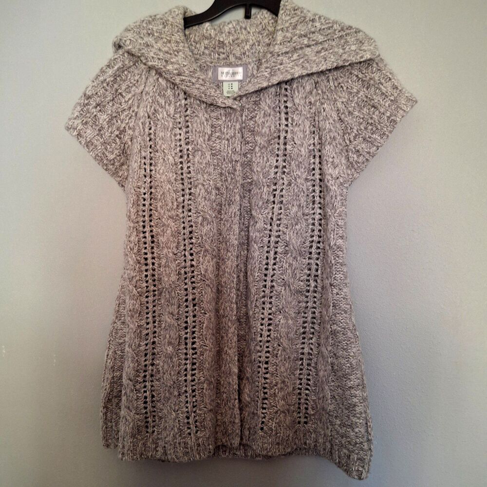 Motherhood Maternity Cardigan Women’s Medium Grey Knit Open Front Sweater - Picture 9 of 14